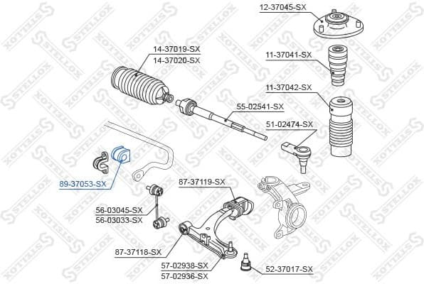 Mounting, stabiliser bar 89-37053-SX - image 2