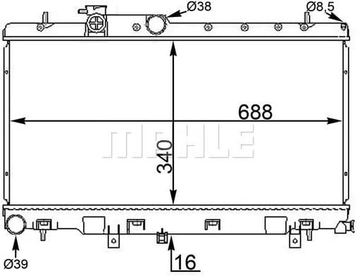 Radiator, engine cooling BEHR CR 1560 000S
