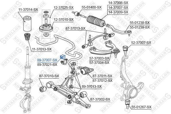 Mounting, stabiliser bar 89-37007-SX - image 2