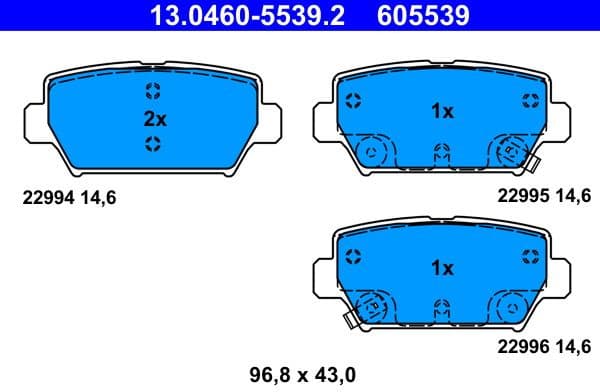 Brake Pad Set, disc brake 13.0460-5539.2
