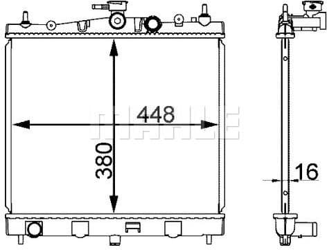 Radiator, engine cooling BEHR CR 2164 000S