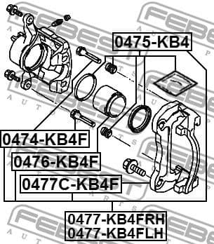 Brake Caliper Bracket Set 0477C-KB4F - image 2