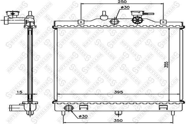 Radiator, engine cooling 10-25298-SX