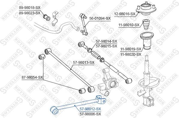 Rod/Strut, wheel suspension 57-98012-SX - image 2