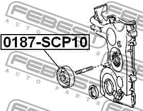 Tensioner Pulley, V-ribbed belt 0187-SCP10 - image 2
