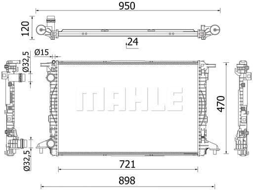 Radiator, engine cooling BEHR CR 2179 000S