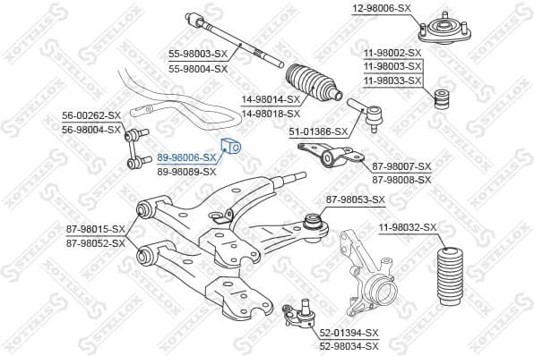 Mounting, stabiliser bar 89-98006-SX - image 2