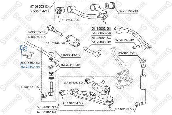 Mounting, stabiliser bar 89-98157-SX