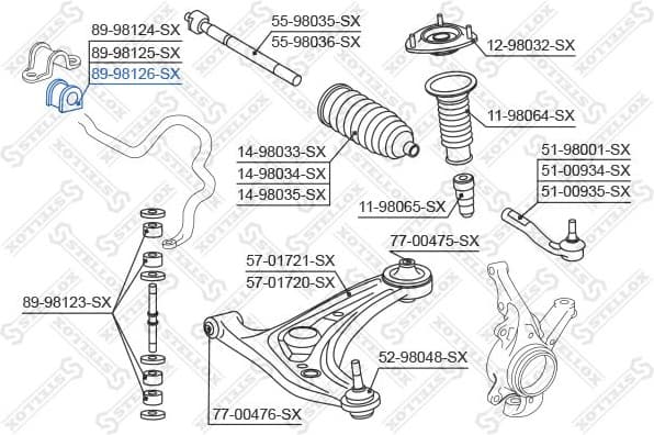 Mounting, stabiliser bar 89-98126-SX - image 2