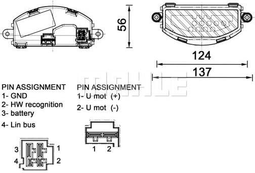 Regulator, interior blower BEHR *** PREMIUM LINE *** ABR 155 000P