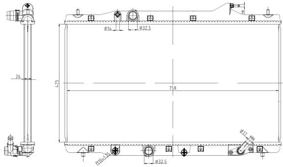 Radiator, engine cooling 550040
