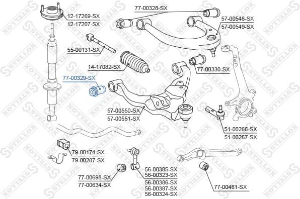 Mounting, control/trailing arm 77-00329-SX