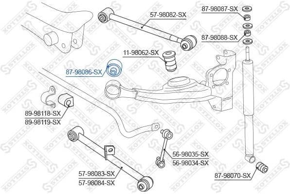 Mounting, control/trailing arm 87-98086-SX - image 2