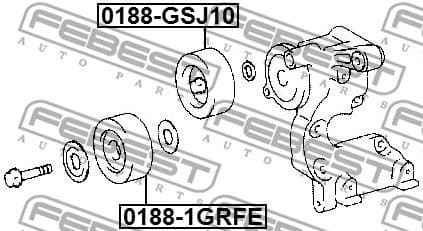 Deflection/Guide Pulley, V-ribbed belt 0188-1GRFE - image 2