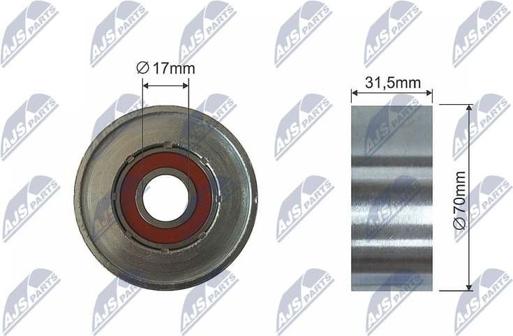 Deflection/Guide Pulley, V-ribbed belt RNK-TY-035