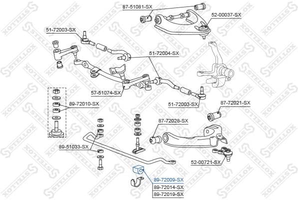 Mounting, stabiliser bar 89-72009-SX - image 2