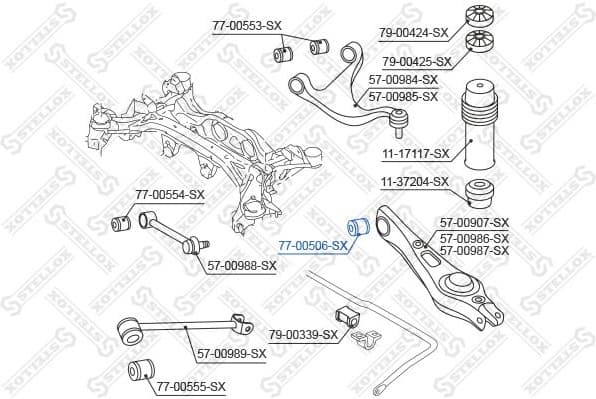 Mounting, control/trailing arm 77-00506-SX