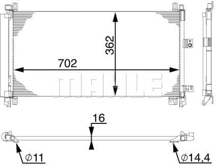Condenser, air conditioning BEHR AC 597 000S