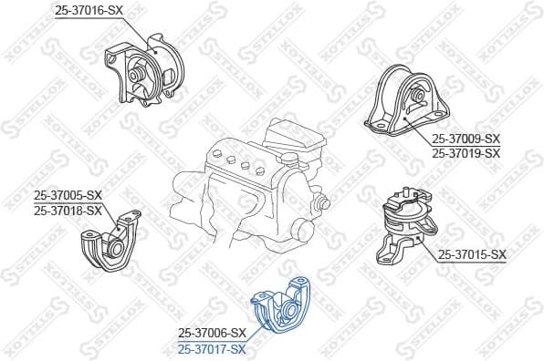 Mounting, engine 25-37017-SX