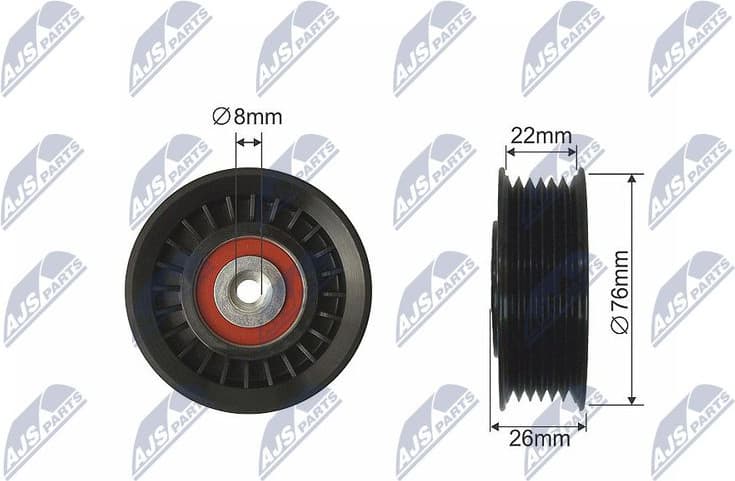 Tensioner Pulley, V-ribbed belt RNK-VW-029