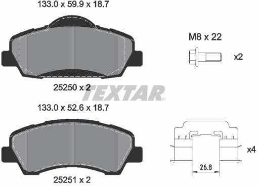 Brake Pad Set, disc brake Q+ 2525004