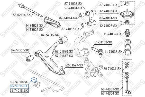 Mounting, stabiliser bar 89-74011-SX - image 2