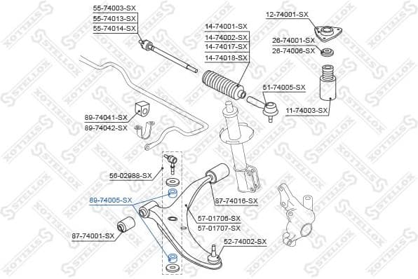 Mounting, stabiliser bar 89-74005-SX - image 2