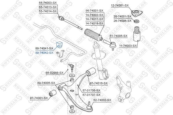 Mounting, stabiliser bar 89-74042-SX - image 2