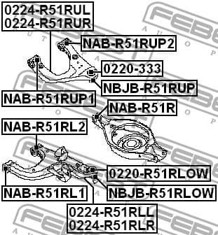 Mounting, control/trailing arm NAB-R51R - image 2