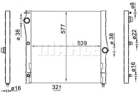 Radiator, engine cooling BEHR CR 1904 000S