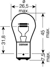 Osram Bulb P21/5W 12V BAY15D - 7528 (OSRAM) - Autoera - image 3