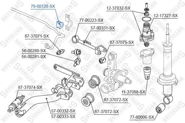 Mounting, stabiliser bar 79-00128-SX