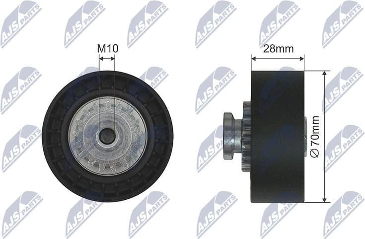 Tensioner Pulley, V-ribbed belt RNK-RE-020