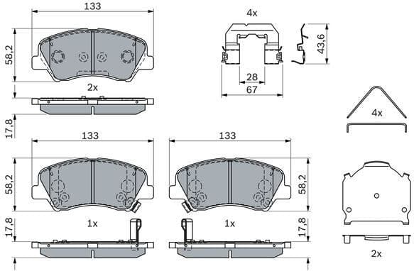 Brake Pad Set, disc brake 0 986 424 951