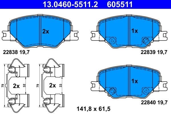 Brake Pad Set, disc brake 13.0460-5511.2