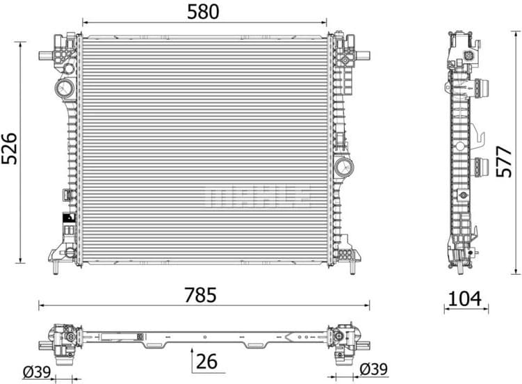 Radiator, engine cooling BEHR *** PREMIUM LINE *** CR 2599 000P