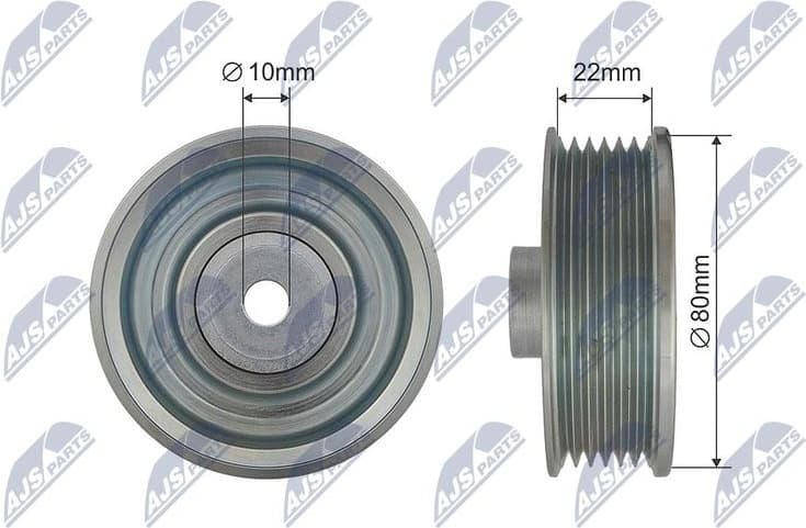 Deflection/Guide Pulley, V-ribbed belt RNK-TY-033