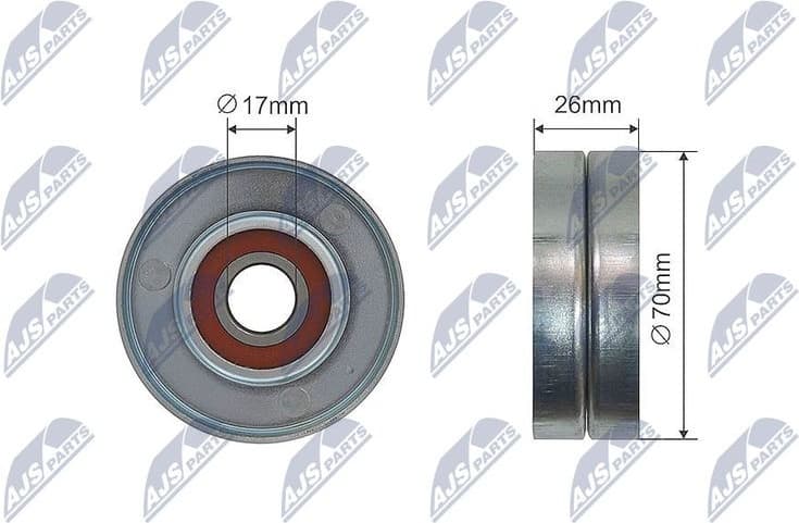 Tensioner Pulley, V-ribbed belt RNK-PL-031