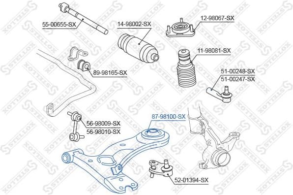 Mounting, control/trailing arm 87-98100-SX - image 2