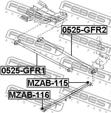 Mounting, control/trailing arm MZAB-115 - image 2