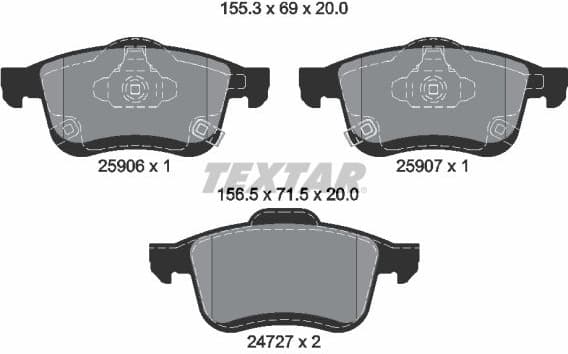 Brake Pad Set, disc brake Q+ 2590601
