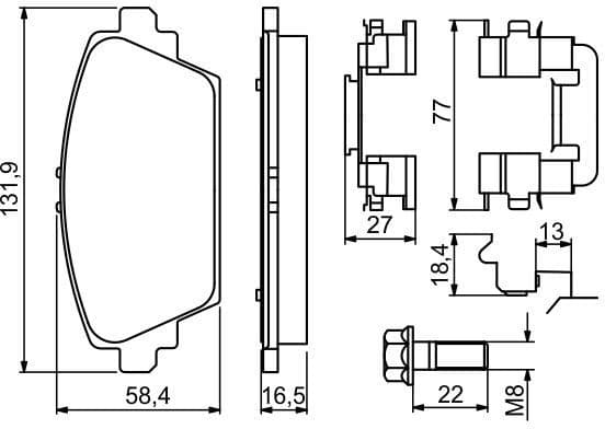Brake Pad Set, disc brake 0986494629