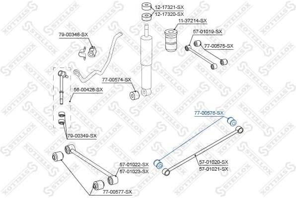 Mounting, control/trailing arm 77-00576-SX