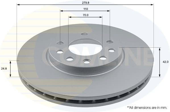 Brake disc, 1pcs FRONT ADC1113V - image 3