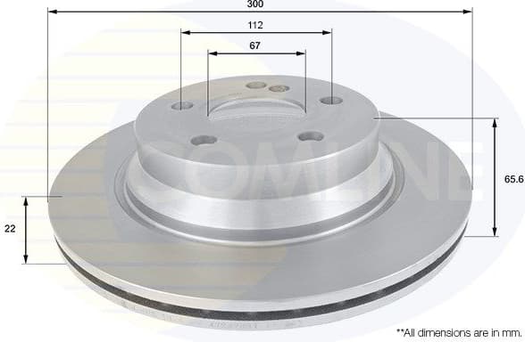 Brake disc, 1pcs REAR ADC1626V - image 2