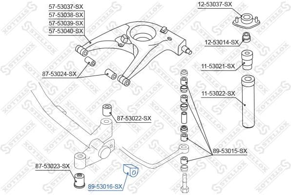 Mounting, stabiliser bar 89-53016-SX