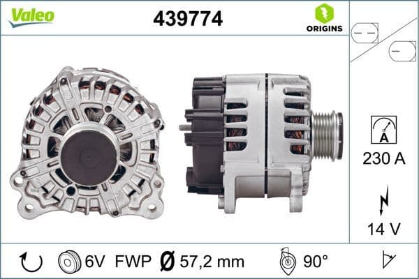 Alternator VALEO ORIGINS NEW OE TECHNOLOGY 439774