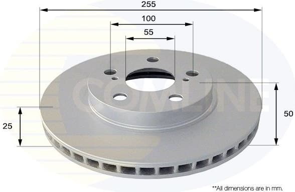Brake disc, 1pcs FRONT ADC0101V - image 2