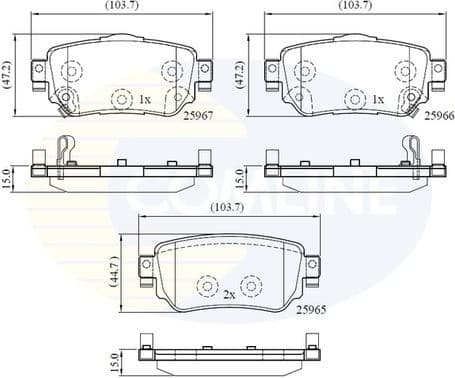 Brake pads rear CBP32277 - image 2