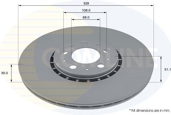 Brake disc, 1pcs FRONT ADC2922V - image 2